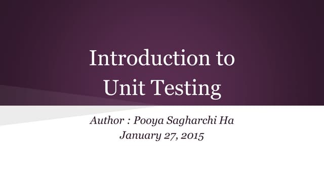 Unit testing