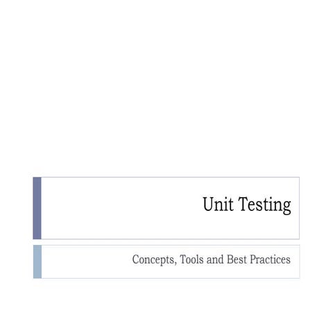 Unit testing | PPT
