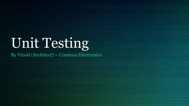 Unit testing
