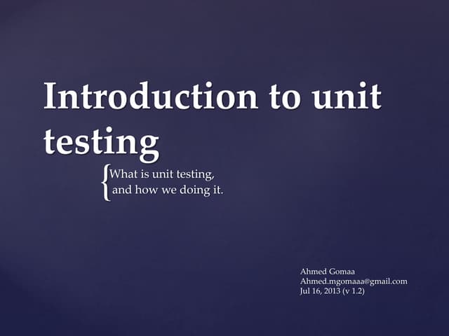 Unit Testing in Java | PPT