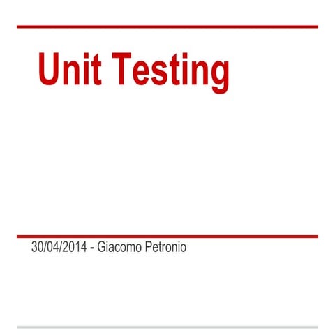 Unit testing 2014