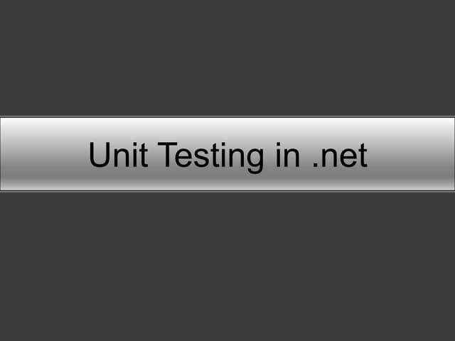 Unit testing basics with NUnit and Visual Studio