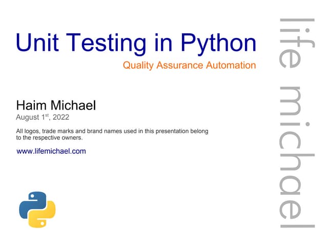 Unit Testing in Python