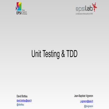 Unit testing and TDD