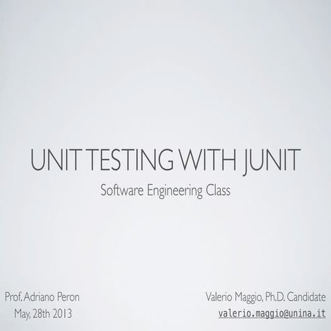 Unit testing with Junit | PPT