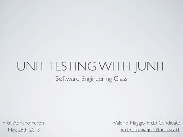 Unit testing with Junit