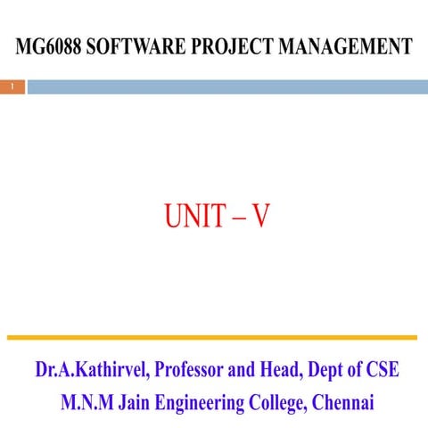 MG6088 SOFTWARE PROJECT MANAGEMENT