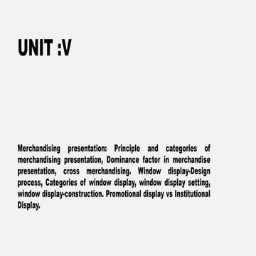 It's subject related to visual Merchandising