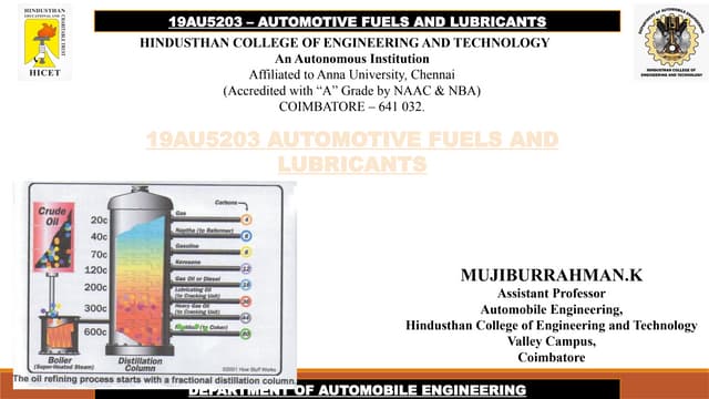 Automotive fuels and lubricants with standards