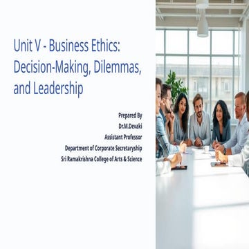 Unit V - Activity Analysis - Business Dilemma