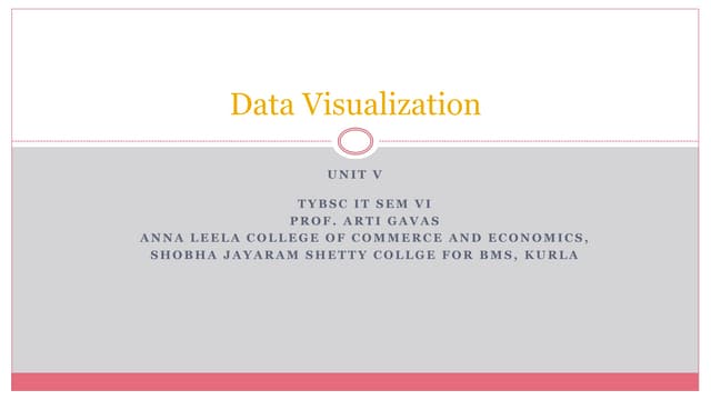 TYBSC IT PGIS Unit V  Data Visualization