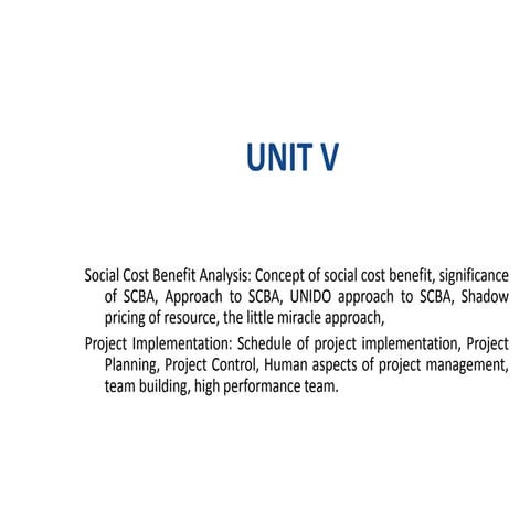 Project Management- Unit V
