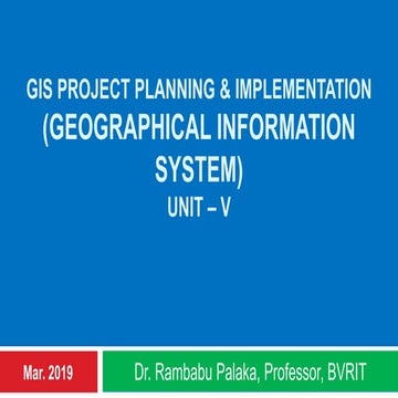 GIS - Project Planning and Implementation