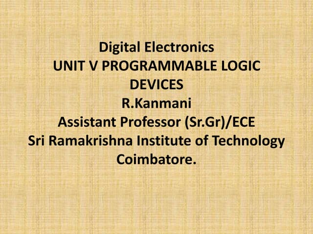 Unit v   memory &amp; programmable logic devices