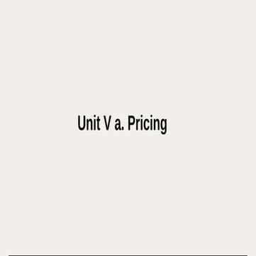 B Pharmacy 8th Semester PPM unit 5 PRICING