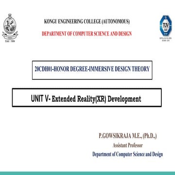 Extended Reality(XR) Development in immersive design