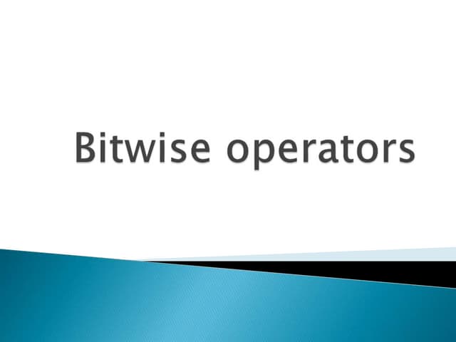 bit wise operators and I/O operations in C