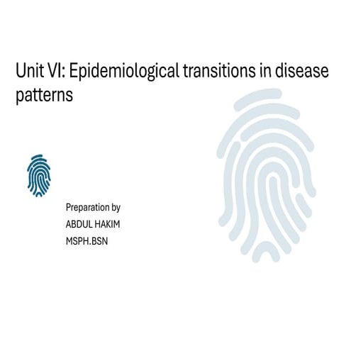 Epidemiological and Demographic Transitions in Disease Patterns and ...