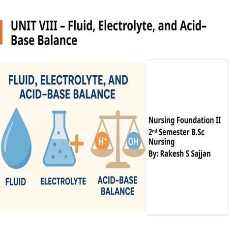 Unit VIII — Fluid, Electrolyte, and Acid–Base Balances