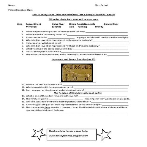 Unit v india study guide