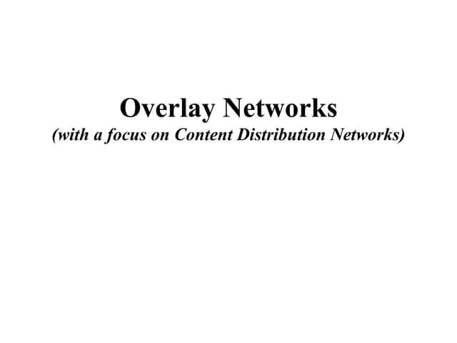 Unit VI Overlays