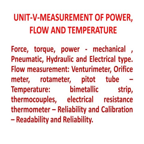 Unit v measure of power. flow, temp (1)