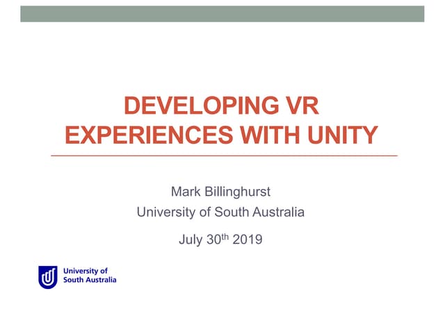Developing VR Experiences with Unity