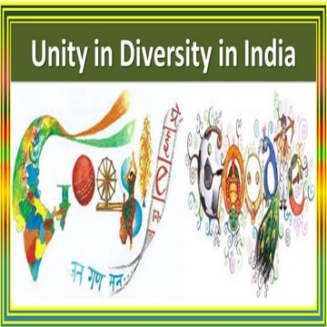 UNITY IN DIVERSITY IN INDIA (Newly prepared)