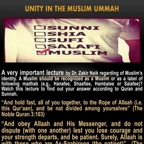 Unity In The Muslim Ummah