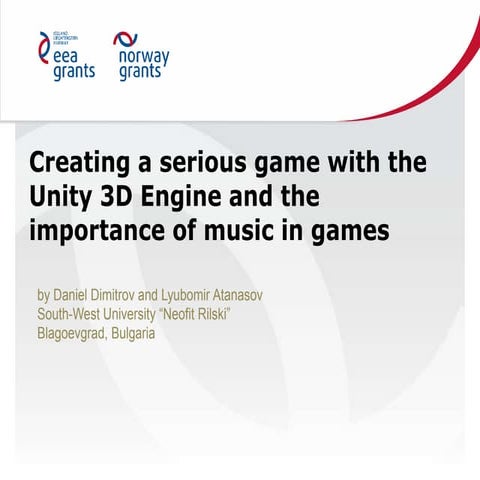 Creating a serious game with the Unity 3D Game Engine and the ...