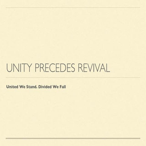 Unity Precedes Revival | PDF
