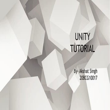 Unity tutorial | PDF