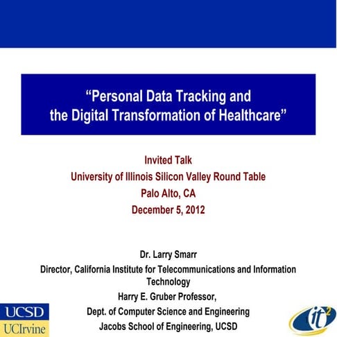 Personal Data Tracking and the Digital Transformation of Healthcare