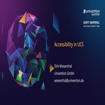 Barrierefreiheit in UCS - Univention GmbH - Univention Summit 2022