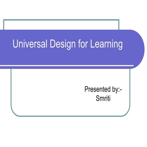 Universal design-for-learning