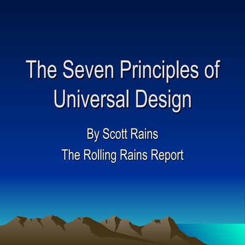 Universal Design: The Seven Principles