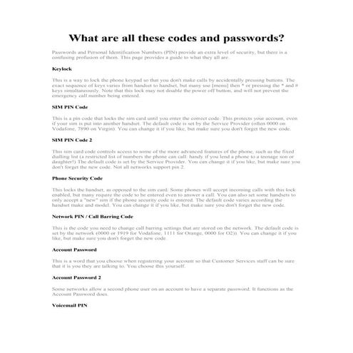 Nokia Universal Codes