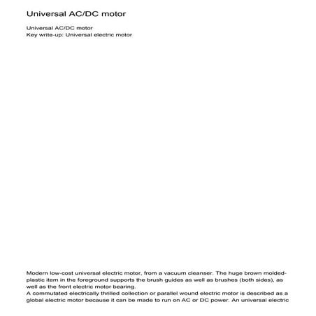 Universal AC/DC motor | PDF