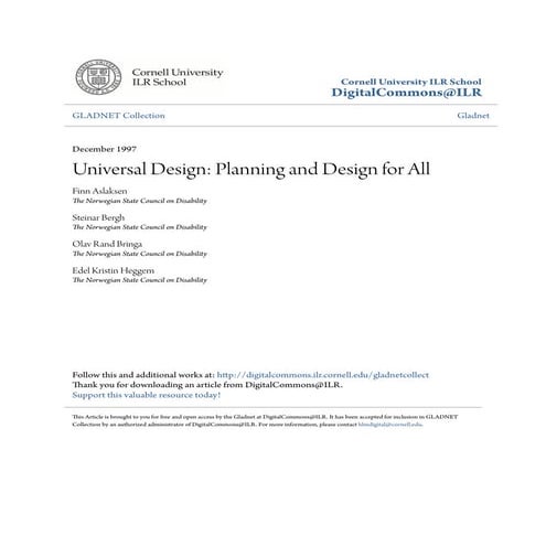 Universal design  planning and design for all