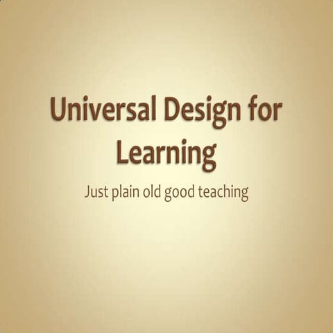 Universal Design For Learning