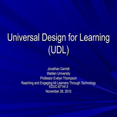 Universal design for learning