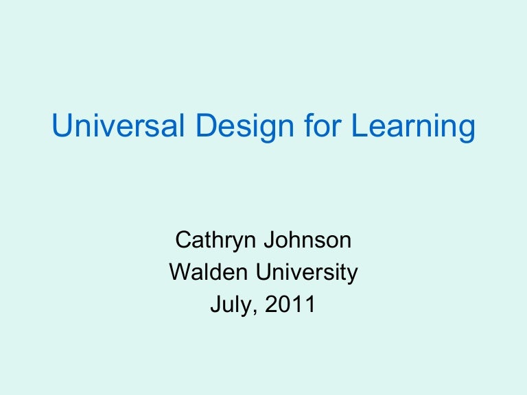 Universal design for learning