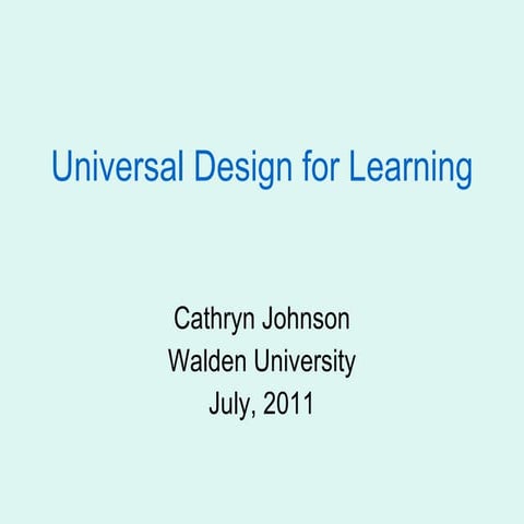 Universal design for learning