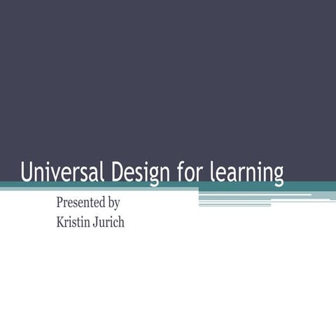 Universal design for learning