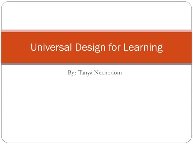 Universal design for learning