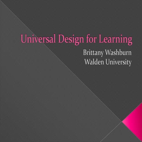 Universal design for learning