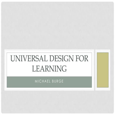 Universal design for learning | PPTX