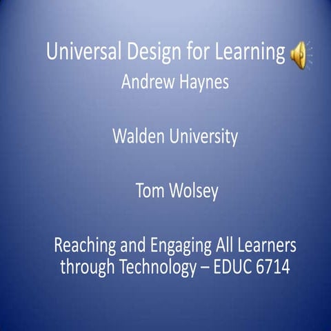 Universal Design for Learning