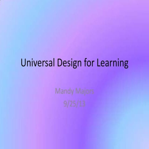 Universal design for learning