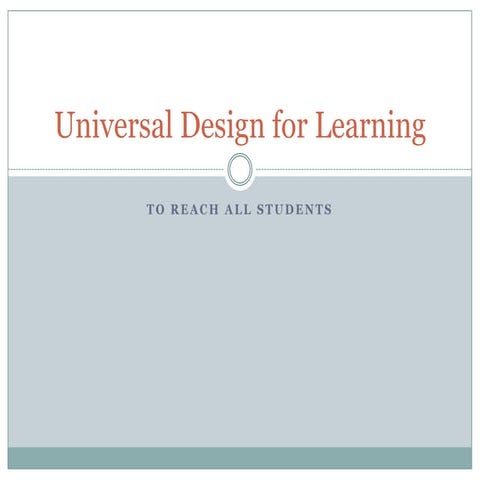 Universal design for learning presentation | PPTX